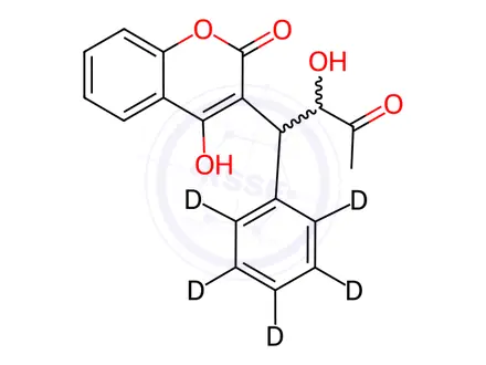 Chemical structure of Warfarin Sodium Impurity 32-d5