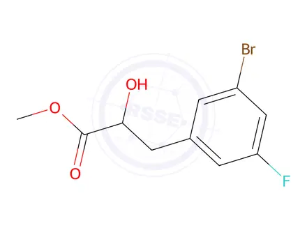 Chemical structure of Methyl 3-(3-bromo-5-fluorophenyl)-2-hydroxypropanoate