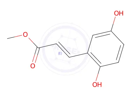 Chemical structure of 2,5-Dihydroxycinnamic acid methyl ester, 98%