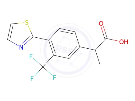 Chemical structure of α-Methyl-4-(2-thiazolyl)-3-(trifluoromethyl)benzeneacetic acid