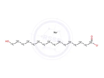Chemical structure of Sodium 16-Hydroxyhexadecanoate-13C16