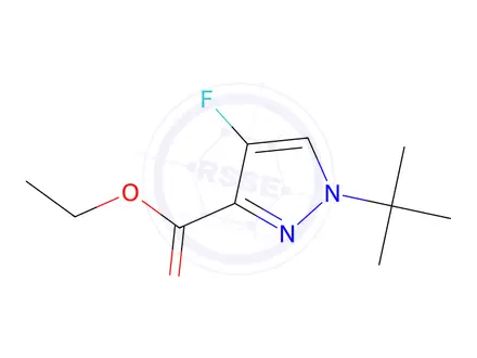 Chemical structure of ethyl 1-tert-butyl-4-fluoro-1H-pyrazole-3-carboxylate