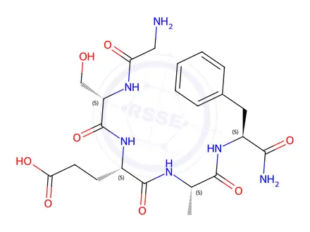 Chemical structure of ALPHA-CGRP (33-37) (RAT)