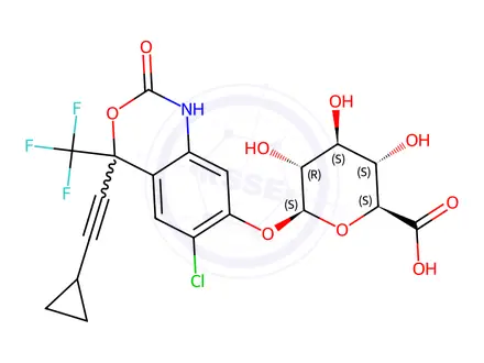 Chemical structure of rac 7-Hydroxy Efavirenz 7-O-ß-D-Glucuronide
