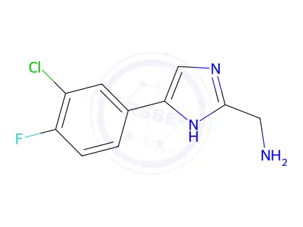 Chemical structure of (5-(3-Chloro-4-fluorophenyl)-1H-imidazol-2-yl)methanamine