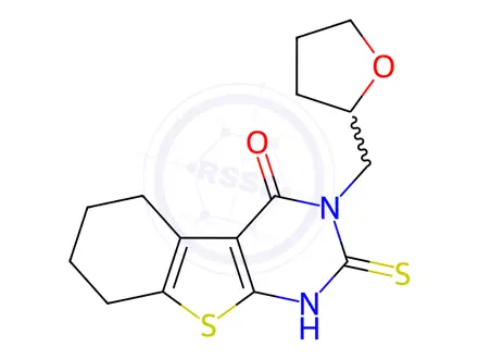 Chemical structure of 4-[(oxolan-2-yl)methyl]-5-sulfanyl-8-thia-4,6-diazatricyclo[7.4.0.02,7]trideca-1(9),2(7),5-trien-3-one