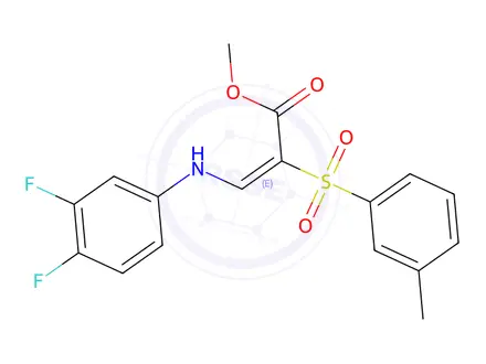 Chemical structure of Methyl (E)-3-((3,4-difluorophenyl)amino)-2-(m-tolylsulfonyl)acrylate