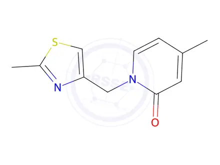 Chemical structure of 4-Methyl-1-((2-methylthiazol-4-yl)methyl)pyridin-2(1H)-one