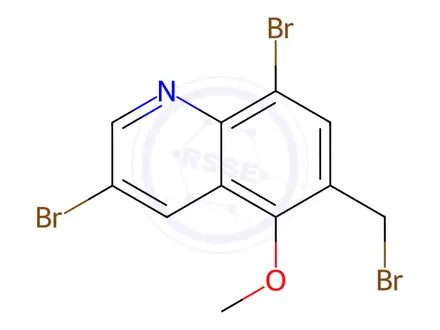 Chemical structure of 3,8-Dibromo-6-(bromomethyl)-5-methoxyquinoline