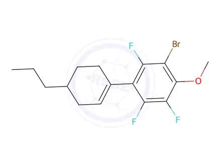 Chemical structure of 1262220-71-2 3'-Bromo-2',5',6'-trifluoro-4'-methoxy-4-propyl-2,3,4,5-tetrahydro-1,1'-biphenyl