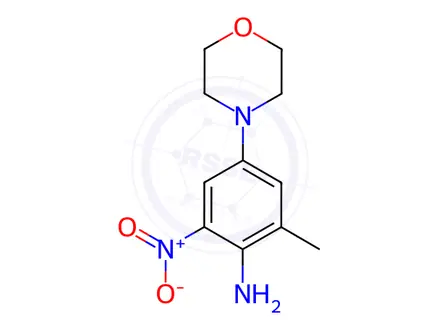 Chemical structure of 2-Methyl-4-morpholino-6-nitroaniline