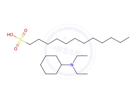 Chemical structure of dodecane-1-sulphonic acid, compound with N,N-diethylcyclohexylamine (1:1)