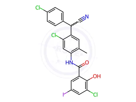 Chemical structure of Closantel Sodium Dihydrate-Impurity E