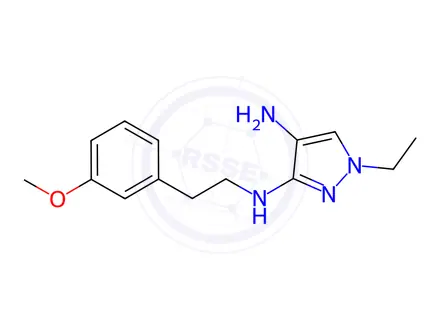 Chemical structure of 1-ethyl-N~3~-[2-(3-methoxyphenyl)ethyl]-1H-pyrazole-3,4-diamine