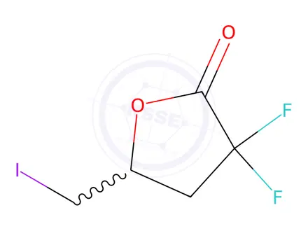 Chemical structure of 3,3-difluoro-5-(iodomethyl)oxolan-2-one
