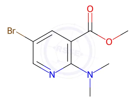 Chemical structure of 1220419-54-4 Methyl 5-bromo-2-(dimethylamino)nicotinate MFCD27501032