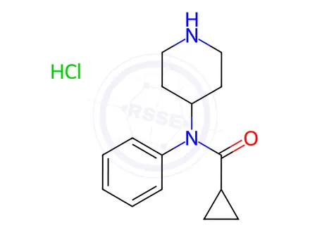 Chemical structure of Cyclopropyl norfentanyl (hydrochloride) [A neat solid]