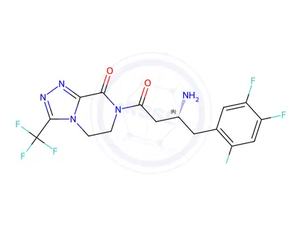 Chemical structure of (R)-7-(3-amino-4-(2,4,5-trifluorophenyl)butanoyl)-3-(trifluoromethyl)-6,7-dihydro-[1,2,4]triazolo[4,3-a]pyrazin-8(5H)-one