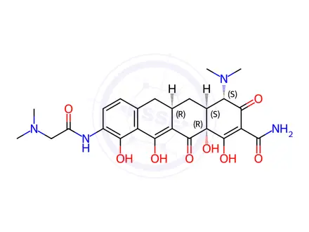 Chemical structure of 6-Demethyl-9-(N,N-dimethylglycylamido)-6-deoxytetracycline