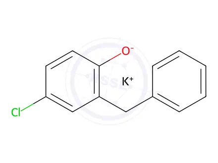 Chemical structure of potassium 2-benzyl-4-chlorophenolate