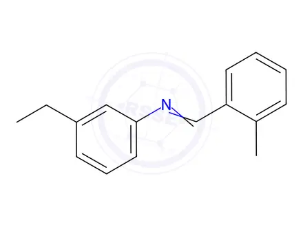 Chemical structure of Benzenamine, 3-ethyl-N-[(2-methylphenyl)methylene]-(9CI)