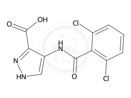Chemical structure of 4-(2,6-Dichlorobenzamido)-1H-pyrazole-3-carboxylic acid
