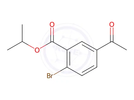 Chemical structure of Benzoic acid, 5-acetyl-2-bromo-, 1-methylethyl ester