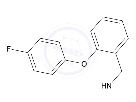 Chemical structure of 1-(2-(4-Fluorophenoxy)phenyl)-N-methylmethanamine