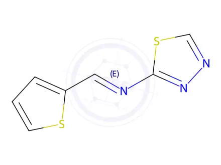 Chemical structure of N-(1,3,4-Thiadiazol-2-yl)-1-(thiophen-2-yl)methanimine