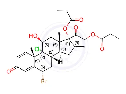 Chemical structure of Beclometasone Impurity F