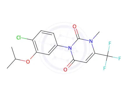 Chemical structure of 3-(4-Chloro-3-isopropoxyphenyl)-1-methyl-6-(trifluoromethyl)pyrimidine-2,4(1H,3H)-dione
