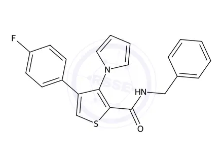 Chemical structure of N-Benzyl-4-(4-fluorophenyl)-3-(1H-pyrrol-1-yl)thiophene-2-carboxamide