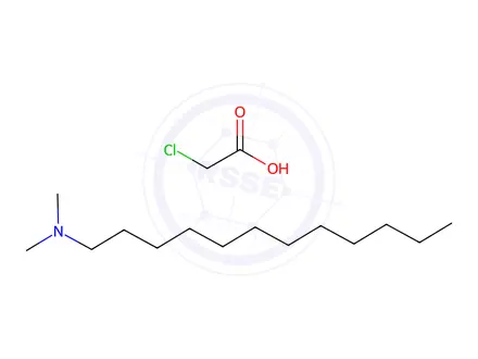 Chemical structure of chloroacetic acid, compound with dimethyldodecylamine (1:1)