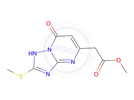 Chemical structure of Methyl 2-(2-(methylthio)-7-oxo-1,7-dihydro-[1,2,4]triazolo[1,5-a]pyrimidin-5-yl)acetate