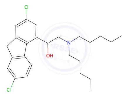 Chemical structure of 1-(2,7-Dichloro-9H-fluoren-4-yl)-2-(dipentylamino)ethan-1-ol