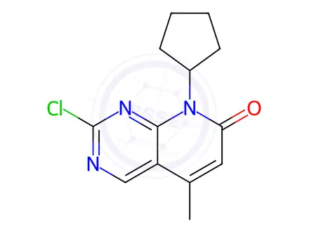 Chemical structure of 2-chloro-8-cyclopentyl-5-Methylpyrido[2,3-d]pyriMidin-7(8H)-one