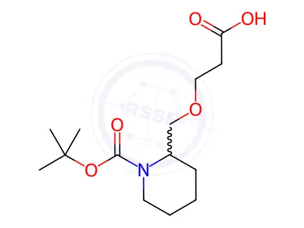 Chemical structure of N-Boc-3-(piperidin-2-ylmethoxy)propanoic acid