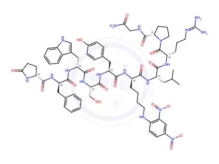 Chemical structure of LHRH, Phe(2)-N-epsilon-(2,4)-dinitrophenol-Lys(6)-