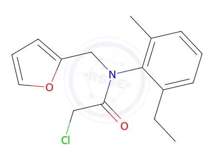 Chemical structure of 2-Chloro-N-(2-ethyl-6-methylphenyl)-N-(furan-2-ylmethyl)acetamide