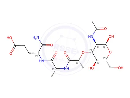 Chemical structure of Ac-muramyl-D-Ala-D-Glu-NH2