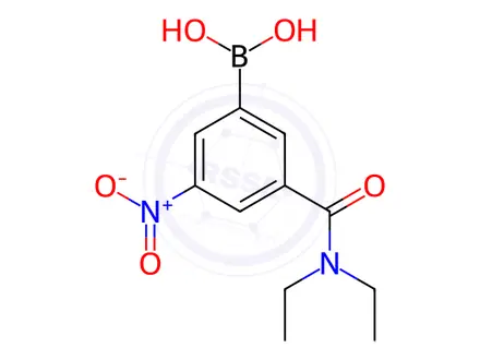 Chemical structure of 3-(N,N-Diethylaminocarbonyl)-5-nitrophenylboronic acid