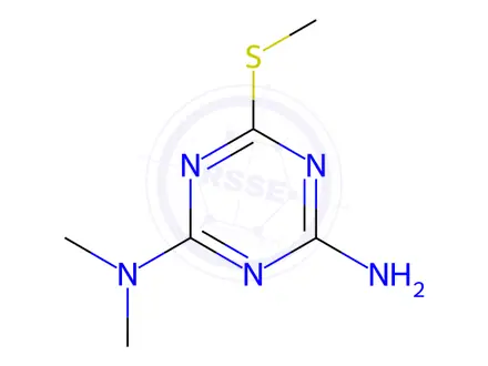 Chemical structure of 2-AMINO-4-(DIMETHYLAMINO)-6-(METHYLTHIO)-1,3,5-TRIAZINE