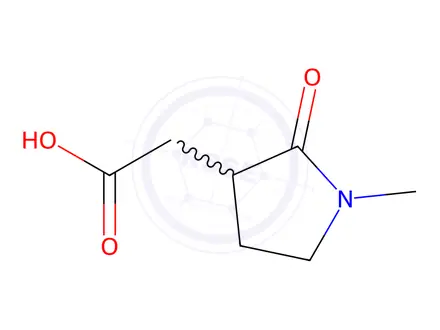 Chemical structure of 2-(1-Methyl-2-oxopyrrolidin-3-yl)acetic acid