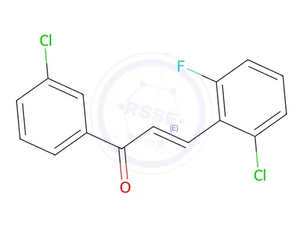 Chemical structure of (2E)-3-(2-Chloro-6-fluorophenyl)-1-(3-chlorophenyl)prop-2-en-1-one