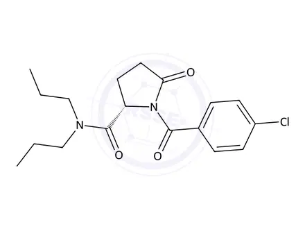 Chemical structure of 1-(4-Chlorobenzoyl)-5-oxo-N,N-dipropylpyrrolidine-2-carboxamide