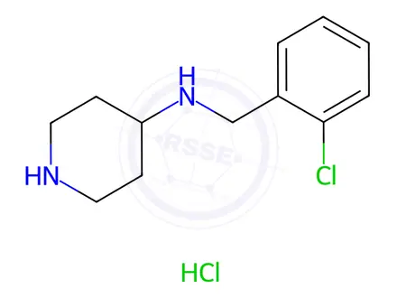 Chemical structure of N-(2-Chlorobenzyl)piperidin-4-amine hydrochloride