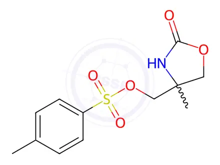 Chemical structure of 2-Oxazolidinone, 4-methyl-4-[[[(4-methylphenyl)sulfonyl]oxy]methyl]-