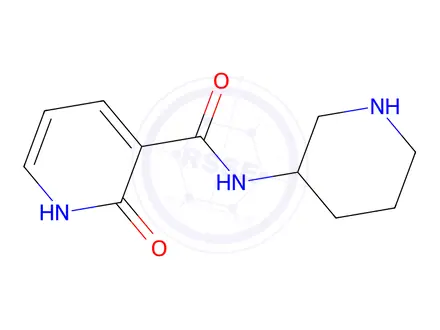 Chemical structure of 2-Oxo-N-(piperidin-3-yl)-1,2-dihydropyridine-3-carboxamide