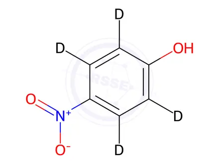 Chemical structure of 4-Nitrophenol-[D4] (P-nitrophenol-2,3,5,6-[D4])