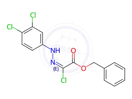 Chemical structure of Benzyl 2-chloro-2-[2-(3,4-dichlorophenyl)hydrazono]acetate